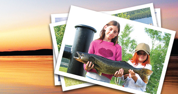 Photos filles et gros poisson dor� jaune